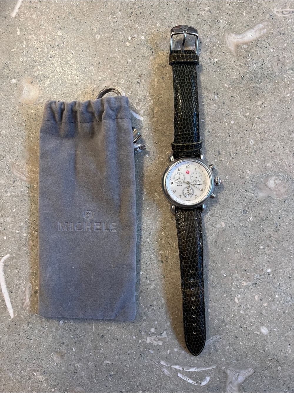 Michele Watch with leather strap